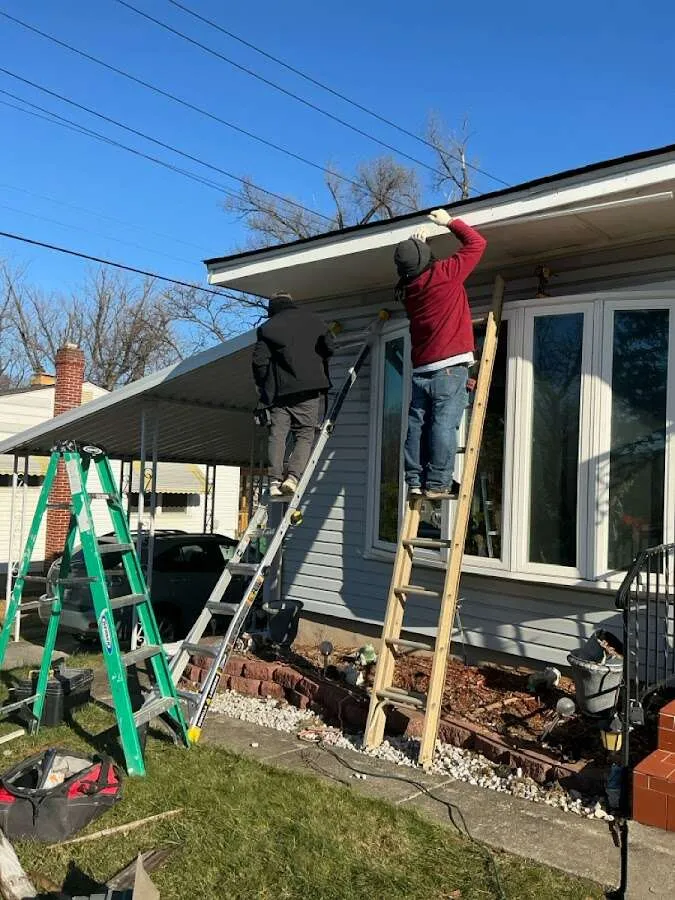 Restoration crew performing exterior repair in Oak Bluffs